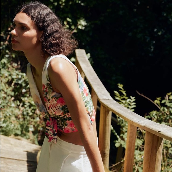 ZARA PRINTED KNOT TOP - Picture 6 of 15